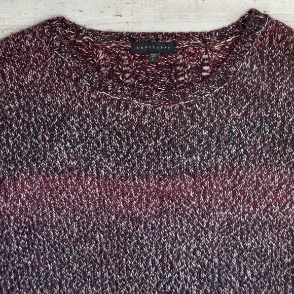 Sanctuary Ombre Hi Lo Textured Rolled Hem Sweater size L - Picture 3 of 8